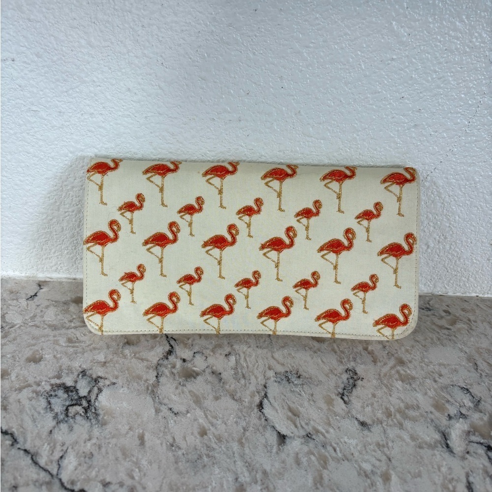 Shiraleah Cream and Orange Flamingo Mini Bag